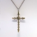 Edwardian French Rose Cut Diamond Cultured Pearl Cross Pendant 18k