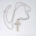 Edwardian French Rose Cut Diamond Cultured Pearl Cross Pendant 18k