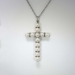 Edwardian French Rose Cut Diamond Cultured Pearl Cross Pendant 18k