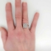  Pretty Art Deco Diamond Squared Off Two Tone 14k Ring