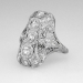 Authentic 1930's Sparkling .95ctw Diamond Filigree Navette Ring Platinum