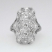 Authentic 1930's Sparkling .95ctw Diamond Filigree Navette Ring Platinum