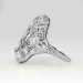 Authentic 1930's Sparkling .95ctw Diamond Filigree Navette Ring Platinum