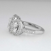 Gorgeous 2.43ctw Estate Three Stone Oval & Diamond Halo Ring 14k