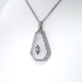 Rare Art Deco Carved Crystal & Diamond Pendant 14k