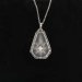 Rare Art Deco Carved Crystal & Diamond Pendant 14k