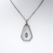 Rare Art Deco Carved Crystal & Diamond Pendant 14k