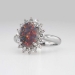 Estate Colorful 1.56ct Solid Black Opal & Diamond Halo Ring Platinum