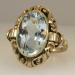 Retro Ornate 6ct Oval Aquamarine Ring 14k