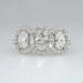 Gorgeous 2.43ctw Estate Three Stone Oval & Diamond Halo Ring 14k