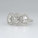 Gorgeous 2.43ctw Estate Three Stone Oval & Diamond Halo Ring 14k