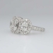 Gorgeous 2.43ctw Estate Three Stone Oval & Diamond Halo Ring 14k