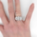 Gorgeous 2.43ctw Estate Three Stone Oval & Diamond Halo Ring 14k