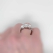 Gorgeous 2.43ctw Estate Three Stone Oval & Diamond Halo Ring 14k