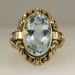 Retro Ornate 6ct Oval Aquamarine Ring 14k