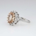 Pretty Estate Peach Topaz & Diamond Halo Ring 14k