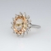 Pretty Estate Peach Topaz & Diamond Halo Ring 14k