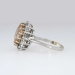 Pretty Estate Peach Topaz & Diamond Halo Ring 14k