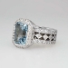 Gorgeous Estate 6.55ct Emerald Cut Aquamarine & Diamond Ring