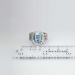 Gorgeous Estate 6.55ct Emerald Cut Aquamarine & Diamond Ring