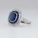 Rare 1920's 2.92ct t.w. Sapphire & Diamond Double Halo Ring Platinum