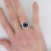 Rare 1920's 2.92ct t.w. Sapphire & Diamond Double Halo Ring Platinum