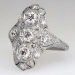 Gorgeous 1.25ctw Art Deco Navette Diamond Platinum Ring