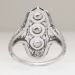 Gorgeous 1.25ctw Art Deco Navette Diamond Platinum Ring