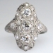 Gorgeous 1.25ctw Art Deco Navette Diamond Platinum Ring